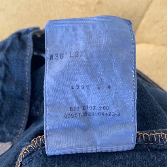 Levi’s Black Denim Distressed Button Fly Jeans (36x32) - Picture 11 of 12